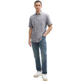 Tom Tailor - 1045098 Overhemd - Lichtblauw - Linnen - Korte Mouwen