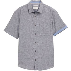 Tom Tailor - 1045098 Overhemd - Lichtblauw - Linnen - Korte Mouwen