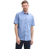 Tom Tailor - Herenhemd - Korte Mouwen - Wit - Katoen