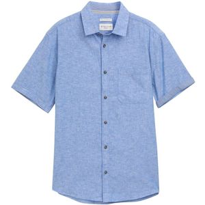 Tom Tailor - Cotton Linen Shirt - Heren Overhemd - Effen - 55% Linnen - 45% Katoen