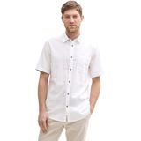 Tom Tailor - COTTON LINEN SHIRT - Overhemd - Wit - Katoen