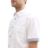 Tom Tailor - COTTON LINEN SHIRT - Overhemd - Wit - Katoen