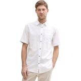 Tom Tailor - COTTON LINEN SHIRT - Overhemd - Wit - Katoen