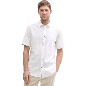 Tom Tailor - COTTON LINEN SHIRT - Overhemd - Wit - Katoen