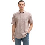 Tom Tailor - Linnen Overhemd - Mêlee - Regular Fit - Korte Mouwen