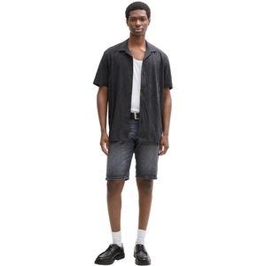 TOM TAILOR - TTPIERS - Jeans Shorts - Used Mid Stone Black - Slim Fit, Katoen-Elastaanmix