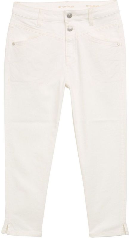 TOM TAILOR - Kate - Jeans - Wit - Slimfit, High Waist, 3/4 Lengte, Denim