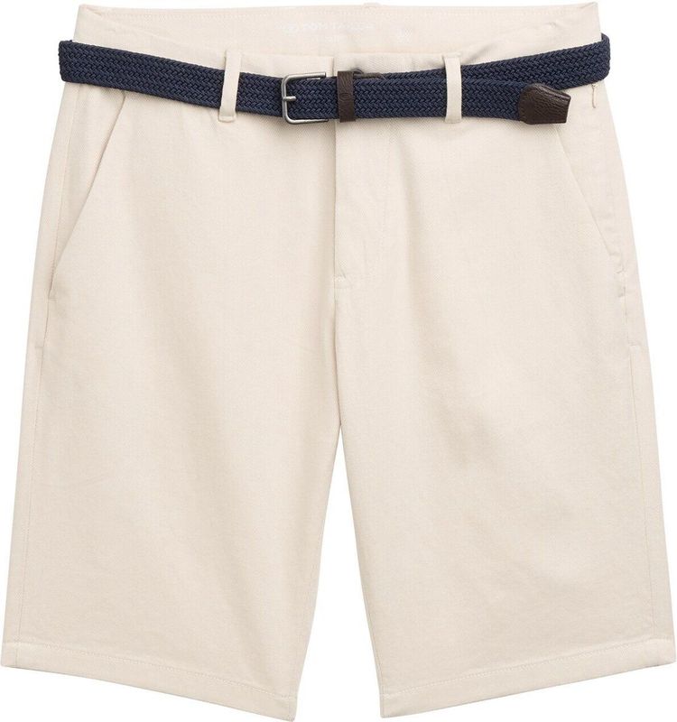 TOM TAILOR Bermuda shorts voor heren, 37142 - Wit Beige zigzag Structuur, 33
