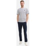 Tom Tailor - TAPERED CHINO - Chino Broek - Blauw - Taps Toelopende Pasvorm