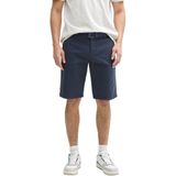 Tom Tailor - Korte Broek - Grijs - Katoenmix - Casual Met Riem