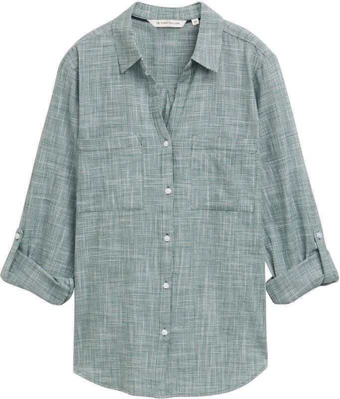 Tom Tailor - SLUB STRUCTURE - Dames Blouse - Groen - Regular Fit