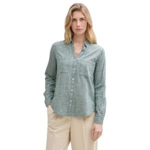 Tom Tailor - Overhemdblouse - Pied-de-poule - Puur Katoen - V-hals