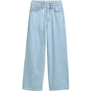 Klassieke Jeans - Blauw - Katoen/Elastaan - Hoge Taille, Brede Pijpen