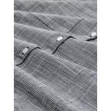 Blouse - Midnight Navy Blue - Knoopsluiting - Borstzakken