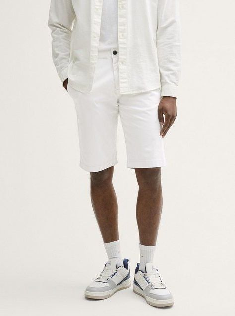 Tom Tailor - Chino Broek - Wit - 98% Katoen - Casual Stijl