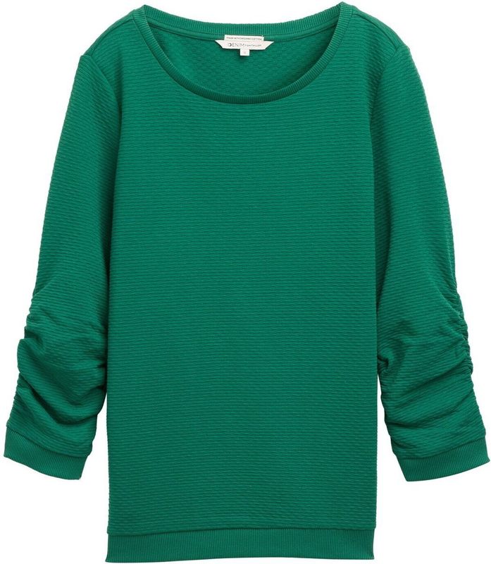 Tom Tailor - 1039979 - Sweatshirt - Gestructureerd - 54% Biologisch Katoen, 44% Polyester, 2% Elastan