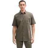 Tom Tailor - Linnen Overhemd - Mêlee - Regular Fit - Korte Mouwen