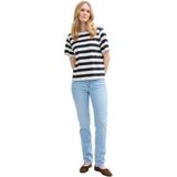 Jeans - Alexa - Jeans - Effen - Denim, Knoopsluiting, 5-pocket-style, Light Washed