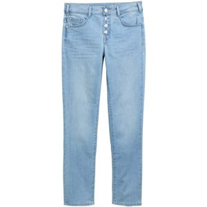 Jeans - Alexa - Jeans - Effen - Denim, Knoopsluiting, 5-pocket-style, Light Washed