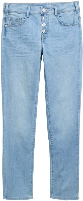 Jeans - Alexa - Jeans - Effen - Denim, Knoopsluiting, 5-pocket-style, Light Washed