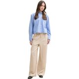 TOM TAILOR DENIM - Bandplooibroek - Ecru - Lyocell - High Waist, Wide Leg