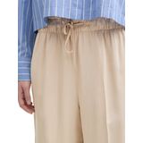 TOM TAILOR DENIM - Bandplooibroek - Ecru - Lyocell - High Waist, Wide Leg