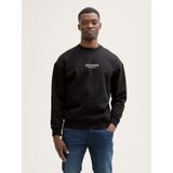 Tom Tailor - Sweater - Zwart - Katoen/Polyester - Regular Fit