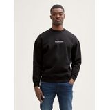 Tom Tailor - Sweater - Zwart - Katoen/Polyester - Regular Fit