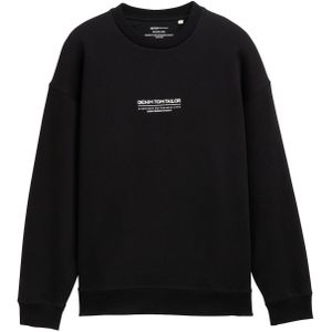 Tom Tailor - Sweater - Zwart - Katoen/Polyester - Regular Fit