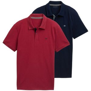 TOM TAILOR - Shirt - Donkerblauw - 2 Pack - Katoen - Polokraag