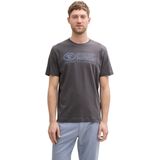 T-shirt - Deep Bluish Green - Korte Mouwen - Ronde Hals - Logoprint