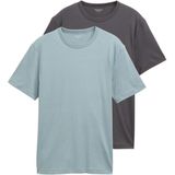 T-Shirt - Effen - Jersey - 2 Pack - Normale Pasvorm - Kwartmouw