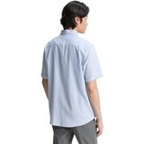 TOM TAILOR Heren regular fit shirt met korte mouwen en borstzak, 37890 - Powder Blue Zigzag Structuur, XXL