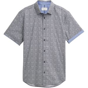 TOM TAILOR - 37925 - Overhemd - Navy - Korte Mouwen, Regular Fit, Popeline Stof