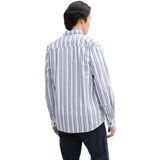 TOM TAILOR - Overhemd - Marine - Indigo - Lichtblauw - Offwhite - Gestreept