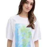 TOM TAILOR DENIM - Shirt - Azuur - Pastelblauw - Lichtgroen - Wit