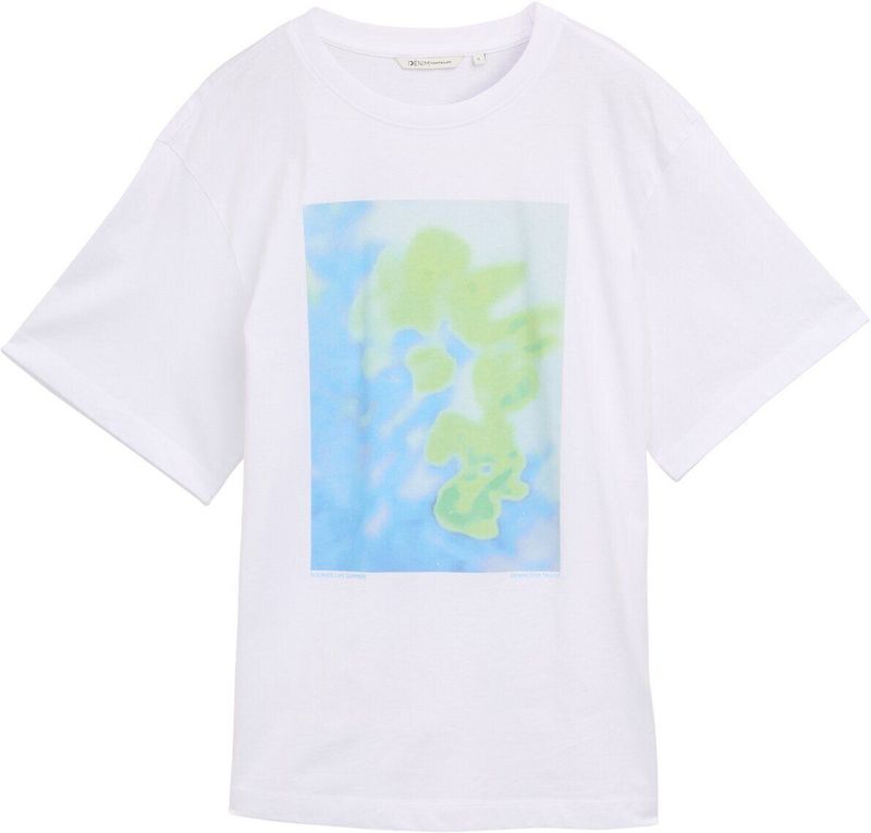 TOM TAILOR DENIM - Shirt - Azuur - Pastelblauw - Lichtgroen - Wit