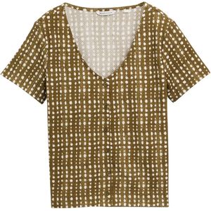 Tom Tailor Denim - Slim Fit - T-shirt - Multicolor - Decoratieve Knoopsluiting