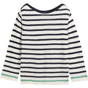 TOM TAILOR - 1046539 - Damestrui - Gebroken Wit - Groen en Marineblauw Gestreept