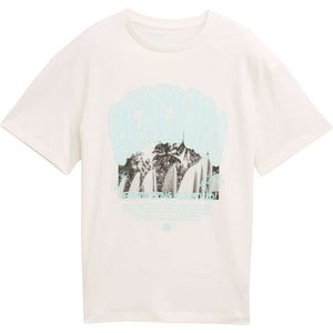 TOM TAILOR - Shirt - Lichtblauw - Ronde Hals - Kwartmouw