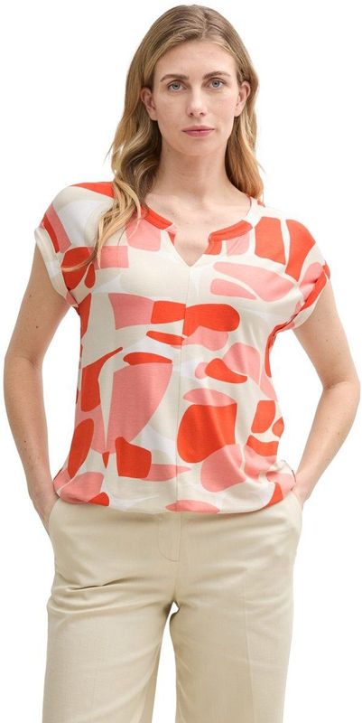 Tom Tailor - 37799 - T-shirt - Rood - Korte Mouwen