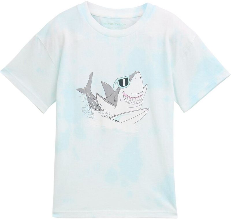 TOM TAILOR - Shirt - Pastelblauw - Lichtgrijs - Pink - Offwhite