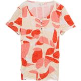 TOM TAILOR T-shirt - Rood - Katoen - Design met Stippen en Vormen