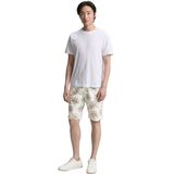 TOM TAILOR - Chino - Donkerbeige - Katoen - Bloemenprint, Regular Pasvorm, Knielengte