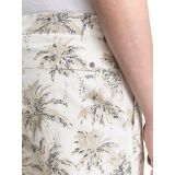 TOM TAILOR - Chino - Donkerbeige - Katoen - Bloemenprint, Regular Pasvorm, Knielengte