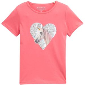 Pailletten - Jersey - Ronde Hals - Motiefprint - Kwartmouw