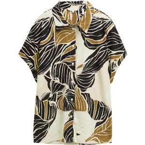 Blouse - Bloemenprint - Linnen - Knoopsluiting - Losse Pasvorm