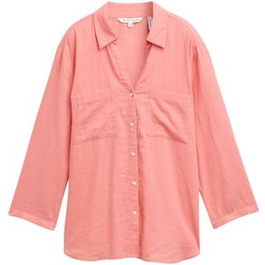 TOM TAILOR - Hemdblouse - Rosewood Pink - 3/4 Mouw - Linnenmix