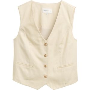 Tom Tailor - Mouwloos Blazervest - Dames - Blauw - Katoen