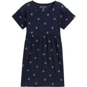 TOM TAILOR - Robe - Blauw - Katoen - Petit Imprimé Cerise